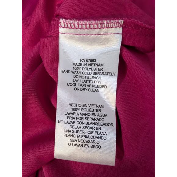 NWT SLNY Fuchsia Off Shoulder Ruffle Maxi Dress Size 18 - Picture 8 of 9